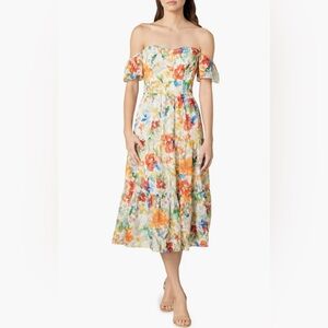 Dress the Population Colorful Floral Midi Dress